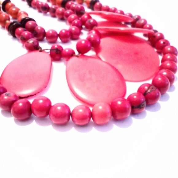 Boho Inspired Acai Bead Multi Strand Adjustable Necklace * - Picture 4 of 5